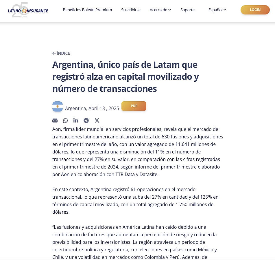 Argentina, �nico pa�s de Latam que registr� alza en capital movilizado y n�mero de transacciones